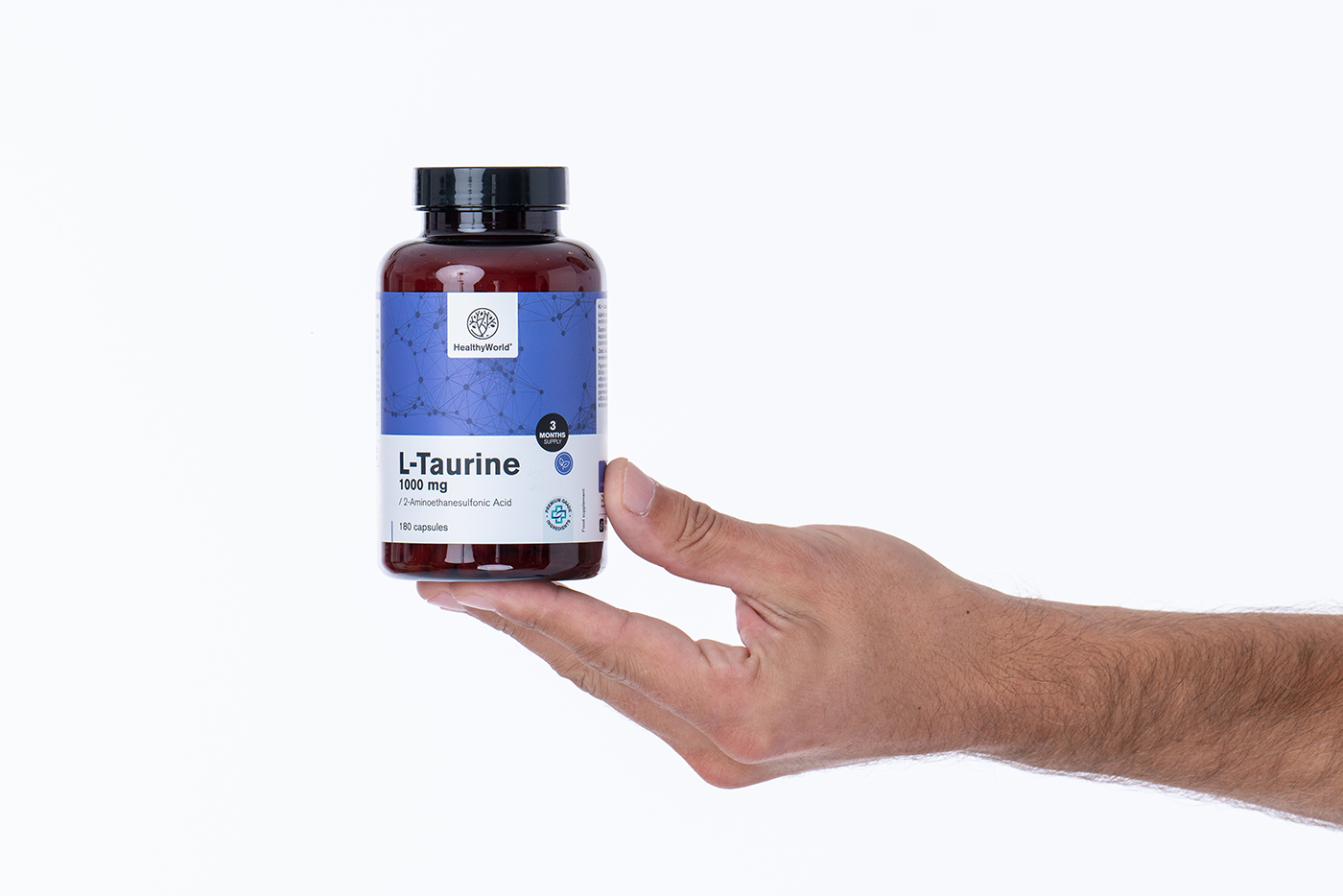 L-Taurin 2400 Kapseln - Hochdosiert Mit 800mg Je Kapsel, Vegan, 180 Stück