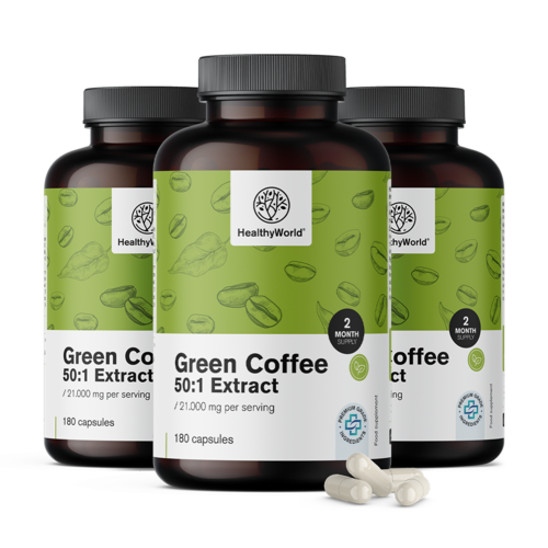 3x Zelena kava 21.000 mg - ekstrakt 50:1, ukupno 540 kapsula