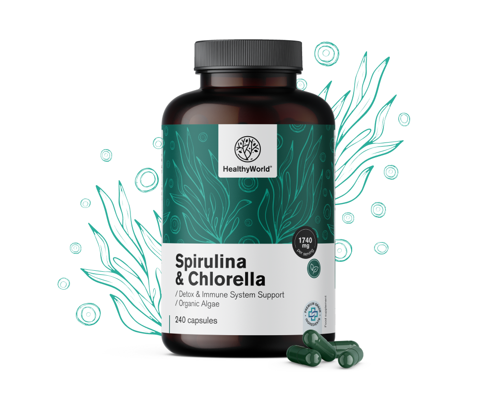 Spirulina i chlorella 1740 mg