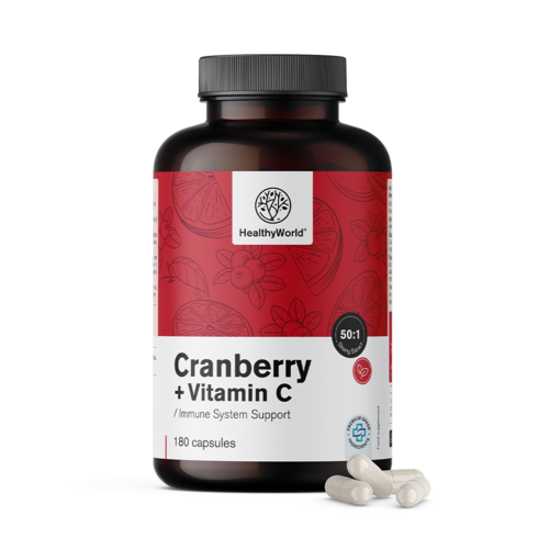 Ekstrakt brusnice s vitaminom C, 180 kapsula