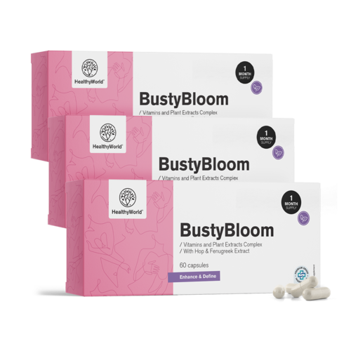 3x BustyBloom – kompleks vitamina i biljnih ekstrakata, ukupno 180 kapsula