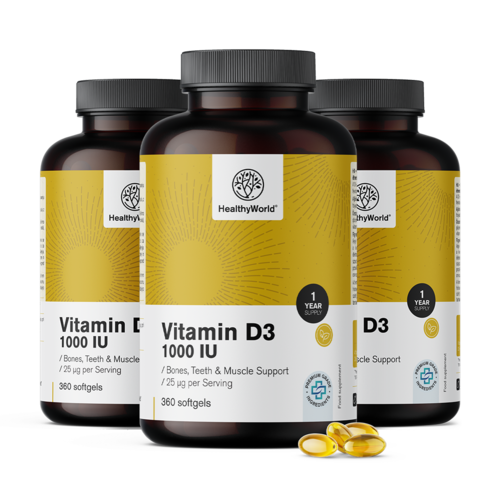 3x Vitamin D3 1000 IU, ukupno 1080 mekanih kapsula